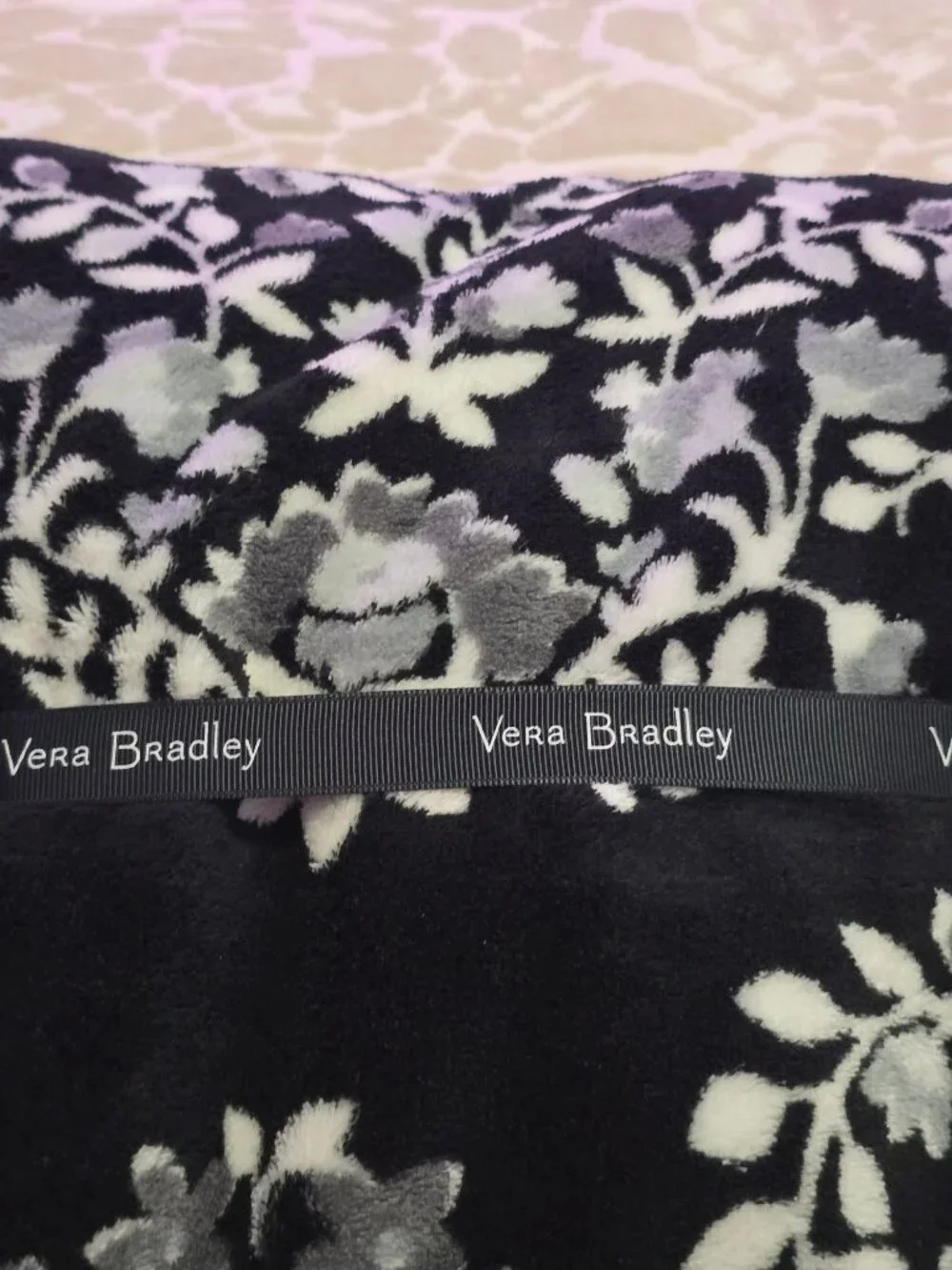 NWT Vera Bradley Chandelier Noir Floral Throw Blanket 80